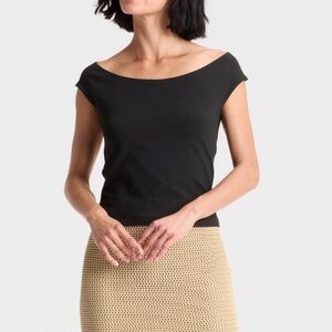 a new day Black Off-Shoulder Blouse